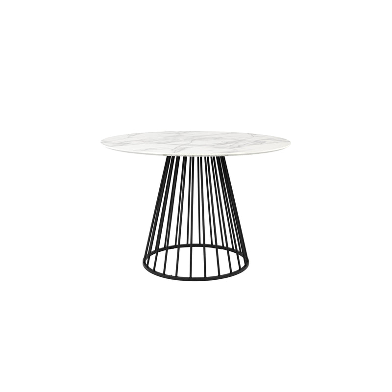Eettafel Floris Marble Paper Zwart Ø110x75 cm-Eettafels-Creating Home