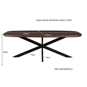 Eettafel Jesper Mangohout Bruin 100x210 cm-Eettafels-Livingfurn