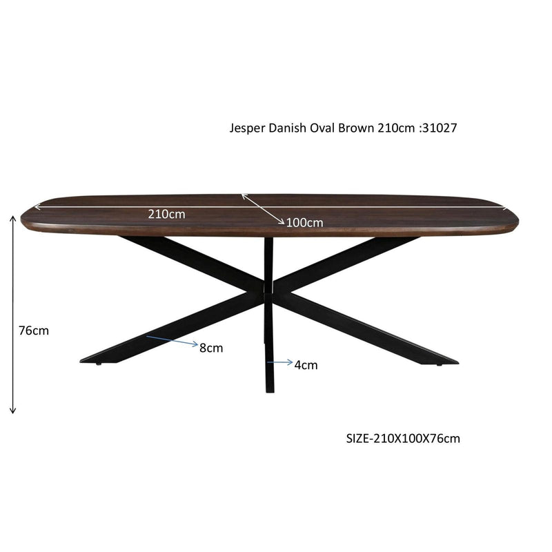 Eettafel Jesper Mangohout Bruin 100x210 cm-Eettafels-Livingfurn
