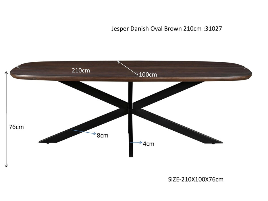Eettafel Jesper Mangohout Bruin 100x210 cm-Eettafels-Livingfurn