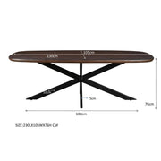 Eettafel Jesper Mangohout Bruin 105x230 cm-Eettafels-Livingfurn