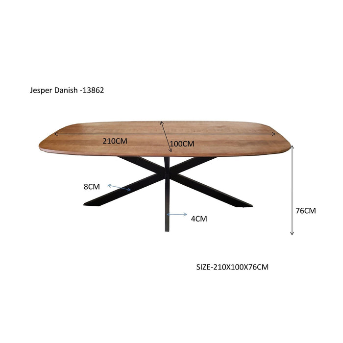 Eettafel Jesper Mangohout Naturel hout 100x210 cm-Eettafels-Livingfurn