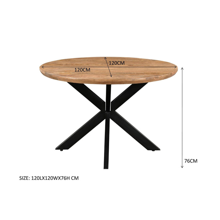 Eettafel Jesper Mangohout Naturel hout 120 cm-Eettafels-Livingfurn