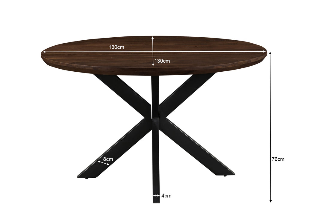 Eettafel Jesper Mangohout Naturel hout 130 cm-Eettafels-Livingfurn