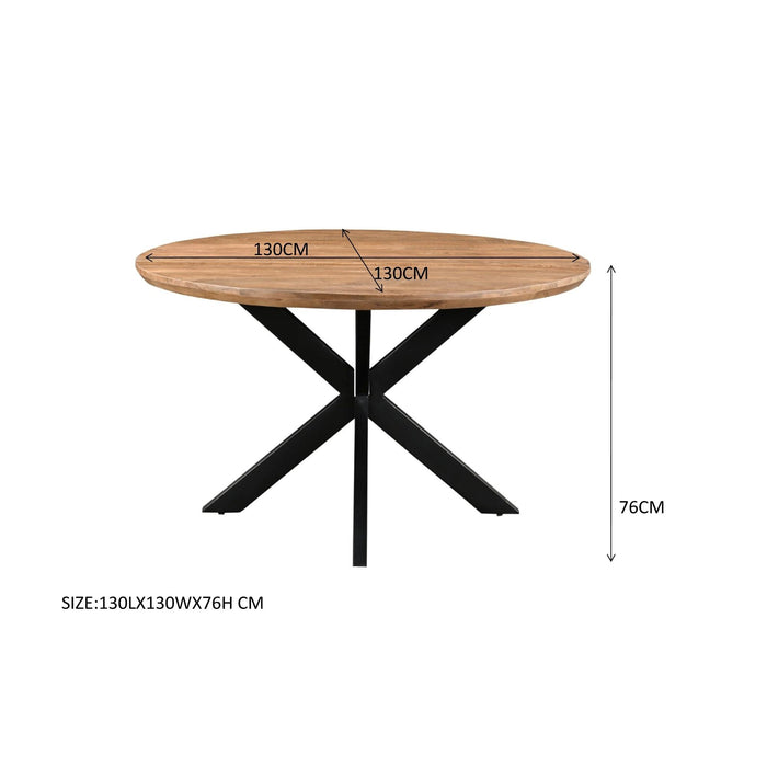 Eettafel Jesper Mangohout Naturel hout 130 cm-Eettafels-Livingfurn