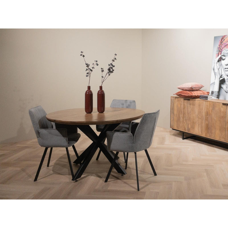 Eettafel Jesper Mangohout Naturel hout 140 cm 140x140x76 cm-Eettafels-Livingfurn