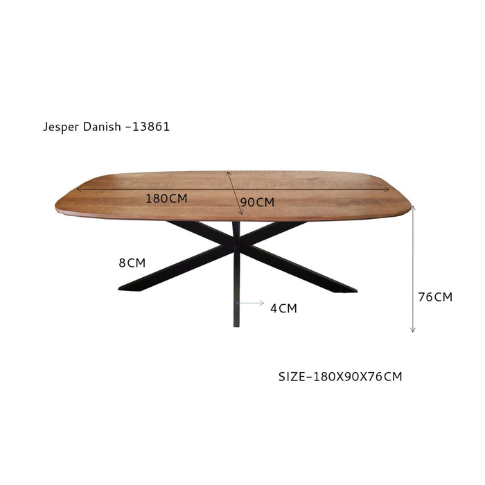 Eettafel Jesper Mangohout Naturel hout 180x90 cm-Eettafels-Livingfurn