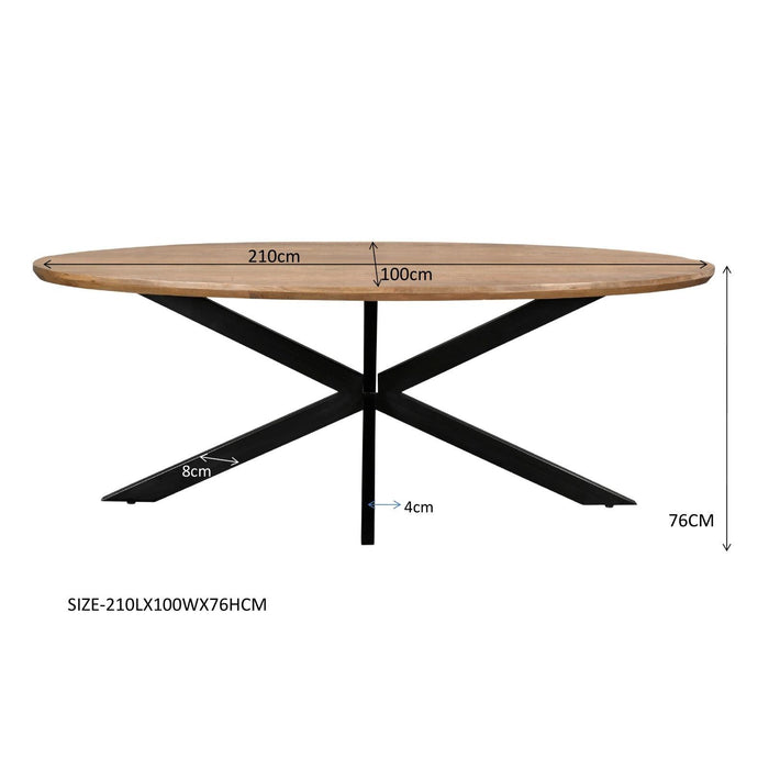 Eettafel Jesper Mangohout Naturel hout 210x100 cm-Eettafels-Livingfurn