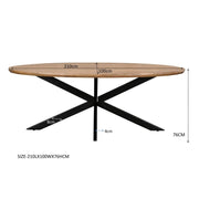 Eettafel Jesper Mangohout Naturel hout 210x100 cm-Eettafels-Livingfurn