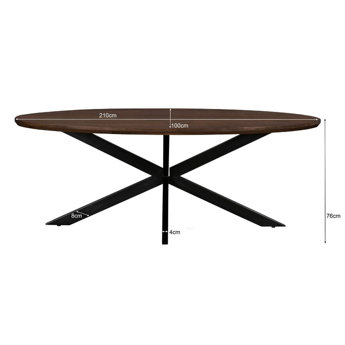 Eettafel Jesper Mangohout Naturel hout 210x110 cm-Eettafels-Livingfurn