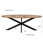Eettafel Jesper Mangohout Naturel hout 240x110 cm 31015-Eettafels-Livingfurn