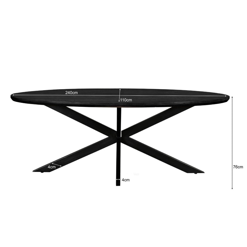 Eettafel Jesper Mangohout Naturel hout 240x110 cm 31018-Eettafels-Livingfurn