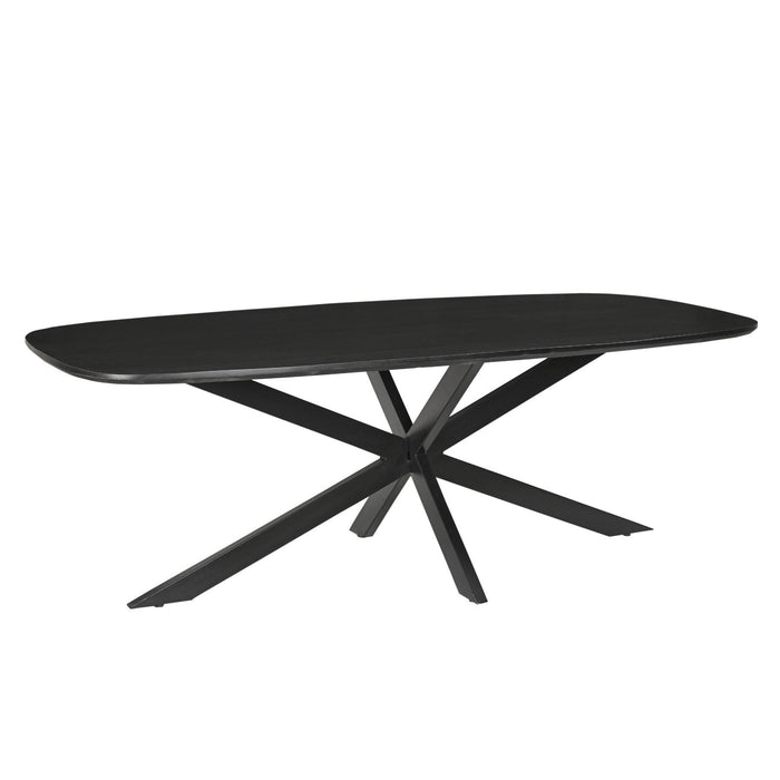 Eettafel Jesper Mangohout Zwart 180x90 cm-Eettafels-Livingfurn