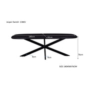 Eettafel Jesper Mangohout Zwart 180x90 cm-Eettafels-Livingfurn