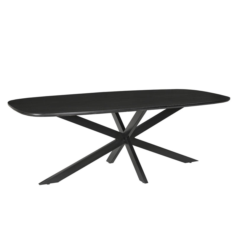 Eettafel Jesper Mangohout Zwart 210x105 cm-Eettafels-Livingfurn
