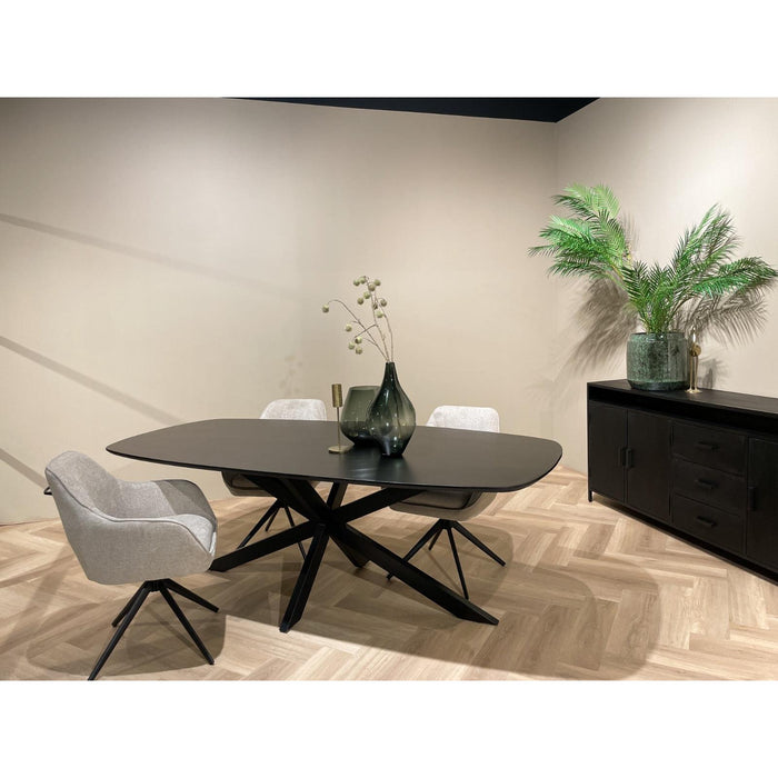 Eettafel Jesper Mangohout Zwart 210x105 cm-Eettafels-Livingfurn