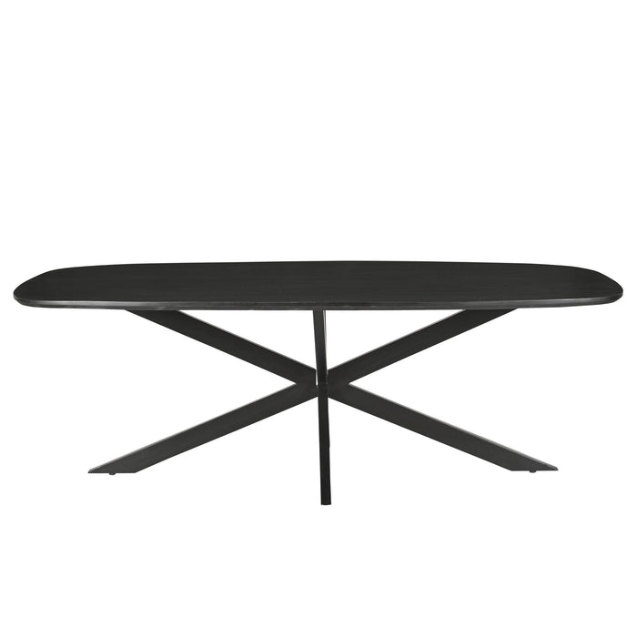 Eettafel Jesper Mangohout Zwart 210x105 cm-Eettafels-Livingfurn