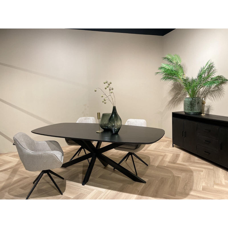 Eettafel Jesper Mangohout Zwart 230x105 cm-Eettafels-Livingfurn