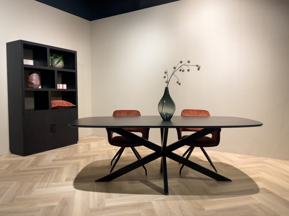 Eettafel Jesper Mangohout Zwart 230x105 cm-Eettafels-Livingfurn