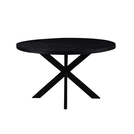 Eettafel Kala Mangohout Zwart 120 cm 120x120x76 cm-Eettafels-Livingfurn