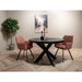 Eettafel Kala Mangohout Zwart 120 cm-Eettafels-Livingfurn