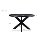 Eettafel Kala Mangohout Zwart 150 cm-Eettafels-Livingfurn