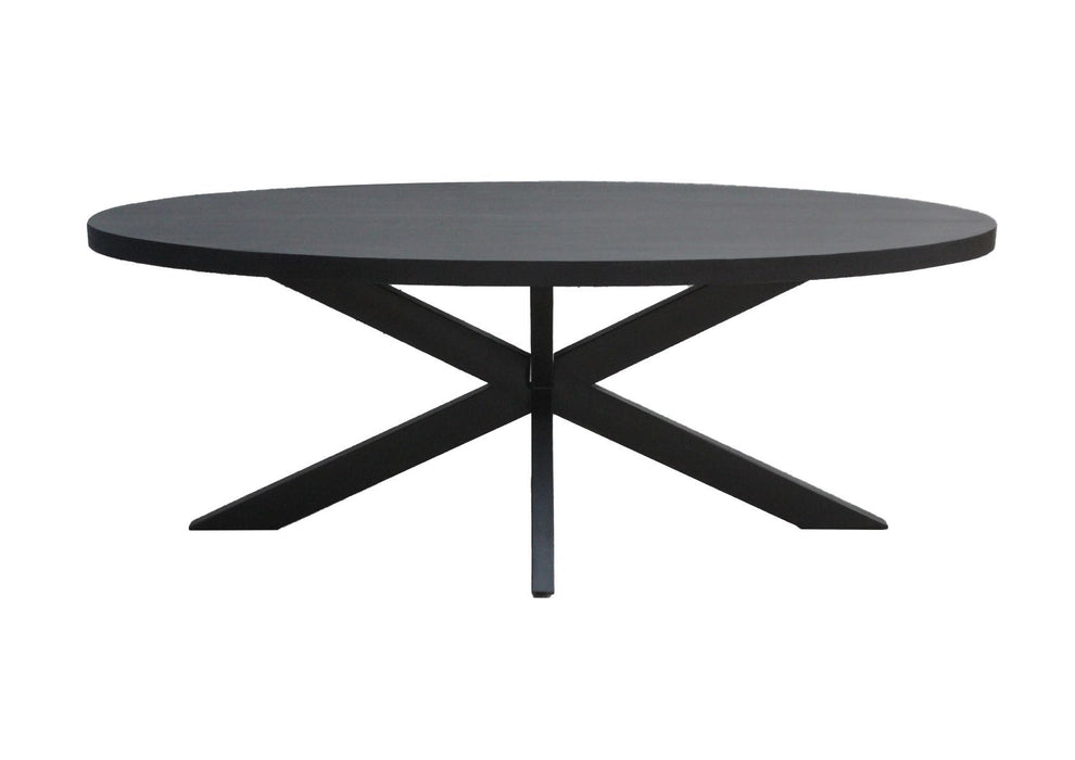 Eettafel Kala Mangohout Zwart 160x90 cm-Eettafels-Livingfurn