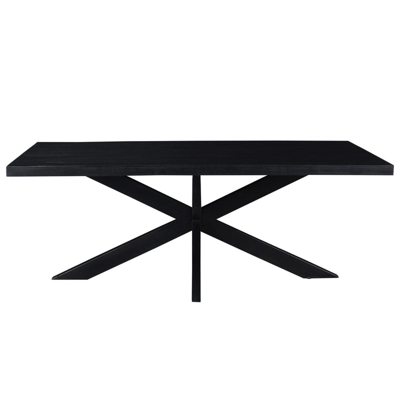 Eettafel Kala Mangohout Zwart 180x90 cm 12244-Eettafels-Livingfurn