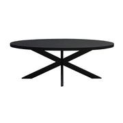 Eettafel Kala Mangohout Zwart 180x90 cm 13692-Eettafels-Livingfurn