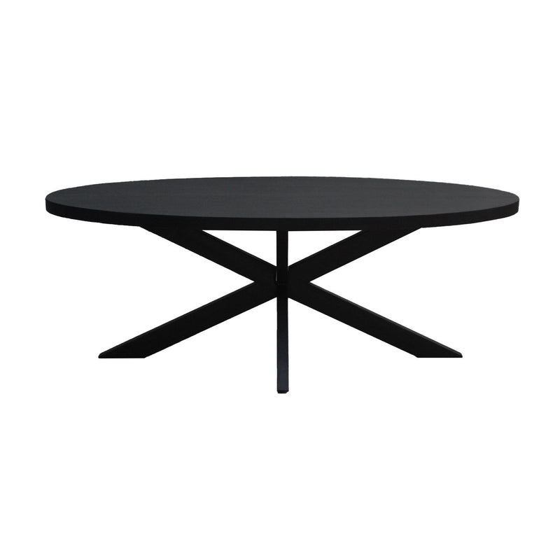 Eettafel Kala Mangohout Zwart 180x90 cm 13692-Eettafels-Livingfurn