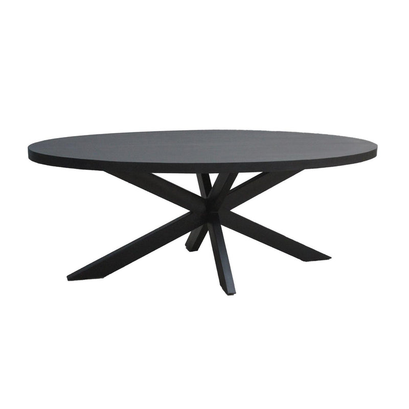 Eettafel Kala Mangohout Zwart 180x90 cm 13692-Eettafels-Livingfurn