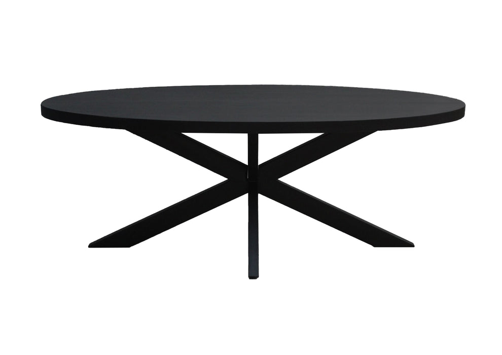 Eettafel Kala Mangohout Zwart 180x90 cm-Eettafels-Livingfurn