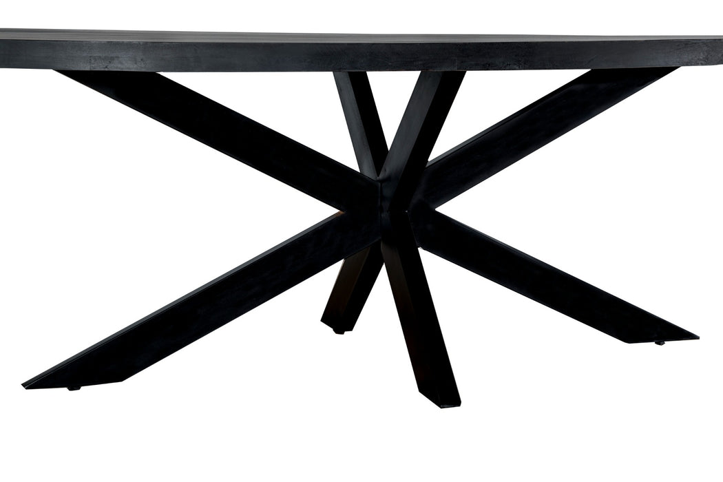 Eettafel Kala Mangohout Zwart 180x90 cm-Eettafels-Livingfurn