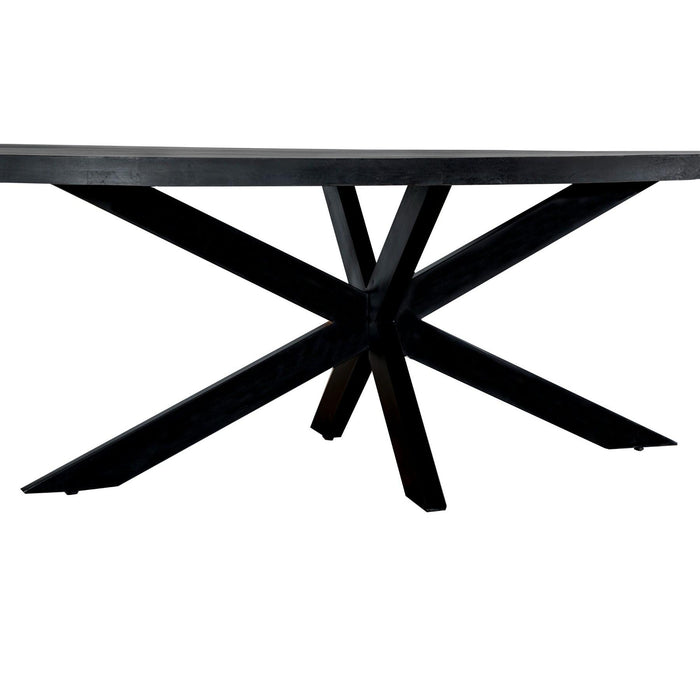 Eettafel Kala Mangohout Zwart 180x90 cm-Eettafels-Livingfurn