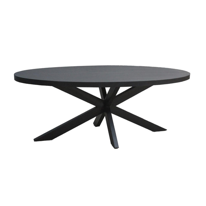 Eettafel Kala Mangohout Zwart 180x90 cm-Eettafels-Livingfurn