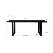 Eettafel Kala Mangohout Zwart 200x100 cm 12166-Eettafels-Livingfurn