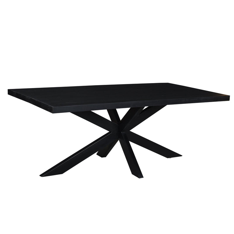Eettafel Kala Mangohout Zwart 200x100 cm 12184-Eettafels-Livingfurn