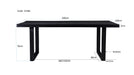 Eettafel Kala Mangohout Zwart 200x100 cm-Eettafels-Livingfurn