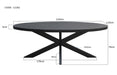 Eettafel Kala Mangohout Zwart 210x100 cm-Eettafels-Livingfurn