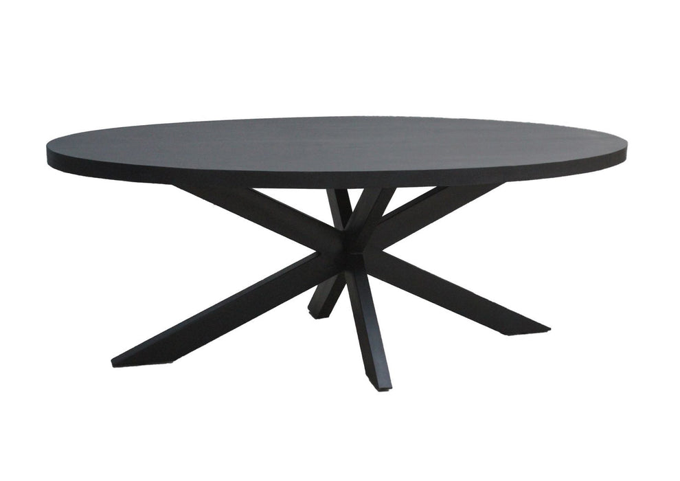 Eettafel Kala Mangohout Zwart 210x100 cm-Eettafels-Livingfurn
