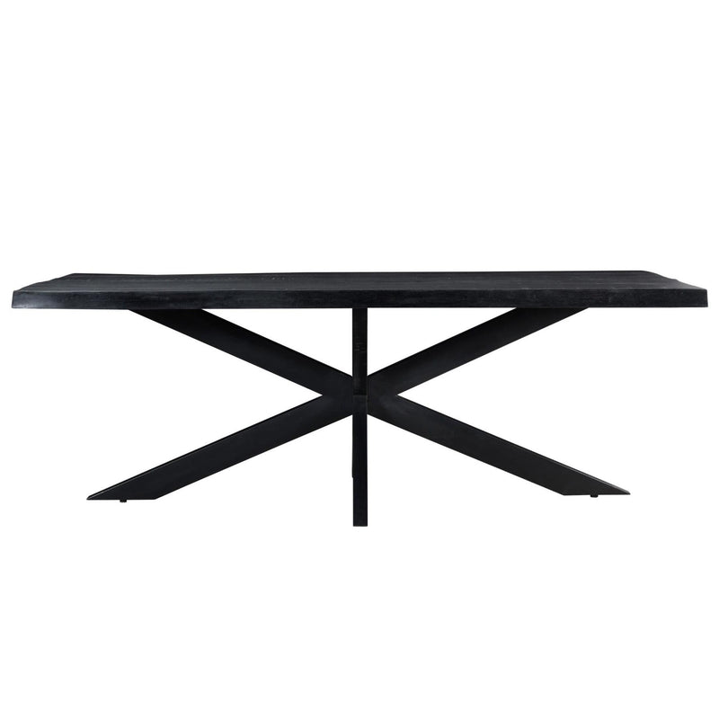 Eettafel Kala Mangohout Zwart 220x100 cm 12171-Eettafels-Livingfurn