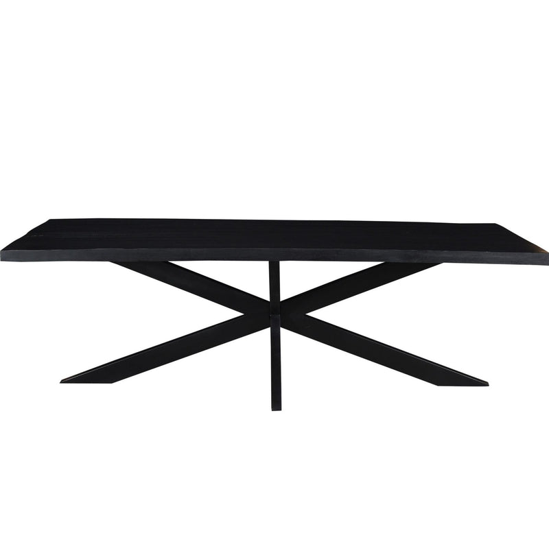 Eettafel Kala Mangohout Zwart 220x100 cm 12245-Eettafels-Livingfurn