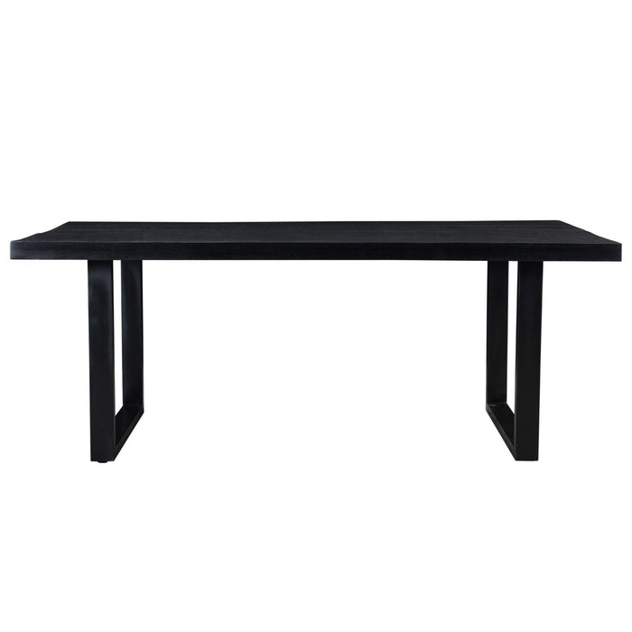 Eettafel Kala Mangohout Zwart 220x100 cm-Eettafels-Livingfurn