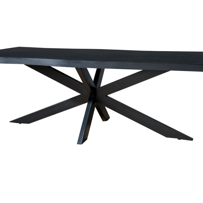 Eettafel Kala Mangohout Zwart 220x100 cm-Eettafels-Livingfurn