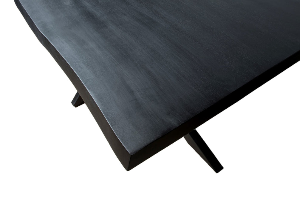 Eettafel Kala Mangohout Zwart 220x100 cm-Eettafels-Livingfurn
