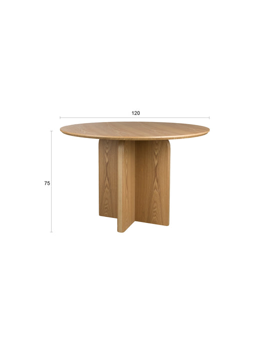 Eettafel Laurent MDF Naturel 120x120 cm