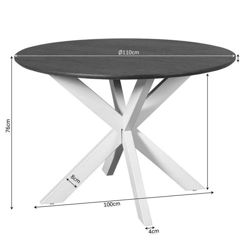 Eettafel Madison Bruin 110 cm Poot Zand 110x110x76 cm-Eettafels-Starfurn