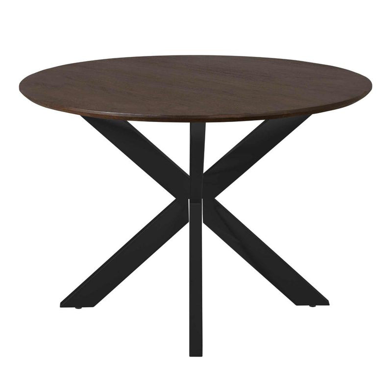 Eettafel Madison Bruin 110 cm Poot Zwart 110x110x76 cm-Eettafels-Starfurn