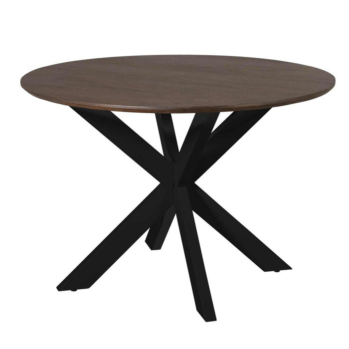 Eettafel Madison Bruin 110 cm Poot Zwart 110x110x76 cm-Eettafels-Starfurn