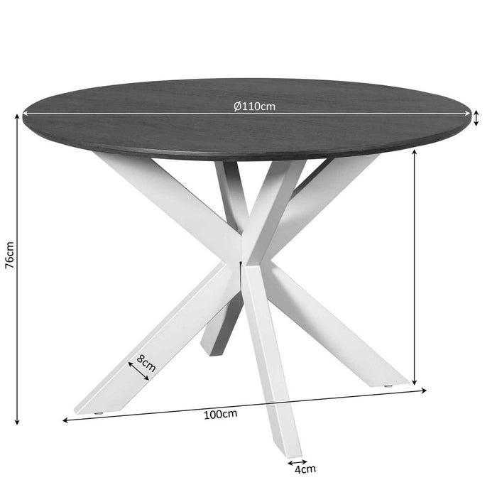 Eettafel Madison Bruin - 110 cm - Poot Zwart-Eettafels-Starfurn